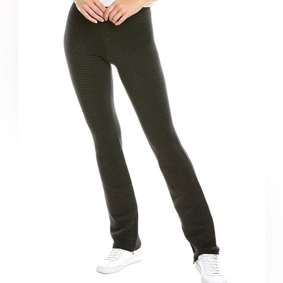 NWT‎ Good American Black Heavy Ribbed Wide Leg Pants Size 0 - Picture 1 of 7